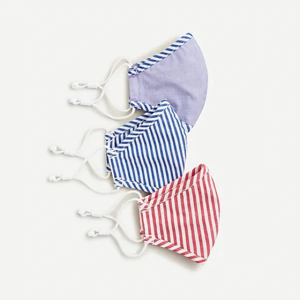 New J. Crew Kids' pack- of-3 nonmedical face masks in mixed prints